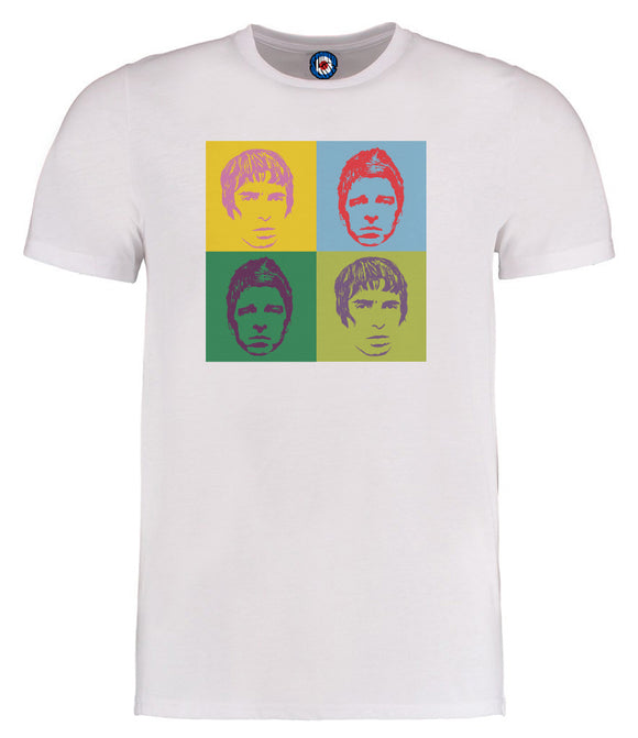 Oasis Noel & Liam Gallagher Andy Warhol Pop Art T-Shirt