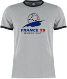 World Cup France 1998 Football Soccer Retro Vintage Ringer T-Shirt