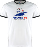 World Cup France 98 1998 Football Soccer Retro Vintage Ringer T-Shirt