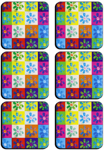 6 x Daisy Square Cup Coasters
