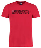 Knebworth 1996 Live Forever Oasis Coordinates I Was There T-Shirt - 4 Colours