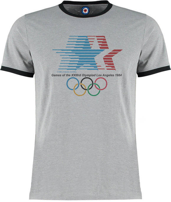 Los Angeles L.A. 1984 Olympics Retro Vintage Ringer T-Shirt