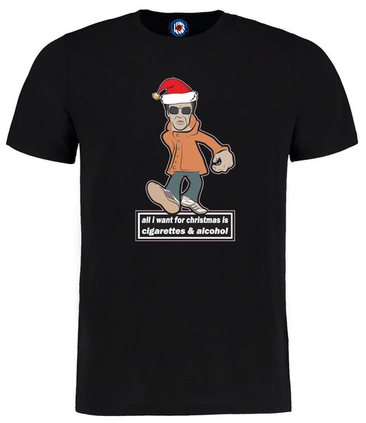 Liam Gallagher All I Want For Christmas Cigarettes & Alcohol T-Shirt