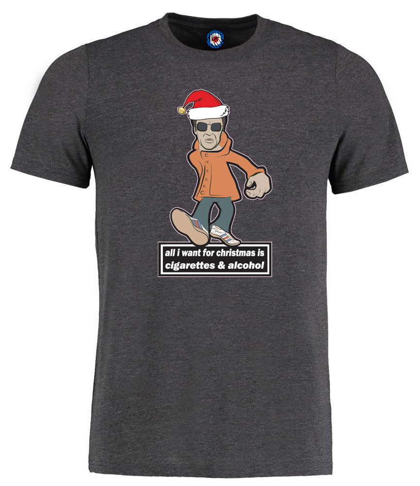 Liam Gallagher All I Want For Christmas Cigarettes & Alcohol T-Shirt