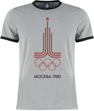 Moscow 1980 Olympics Retro Vintage Ringer T-Shirt