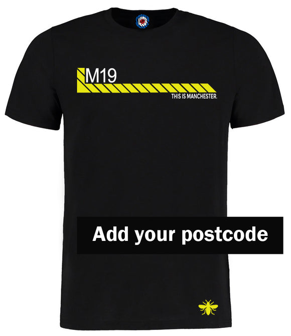 Personalised Manchester Post Code Hacienda Style T-Shirt - Add Your Post Code - All Sizes