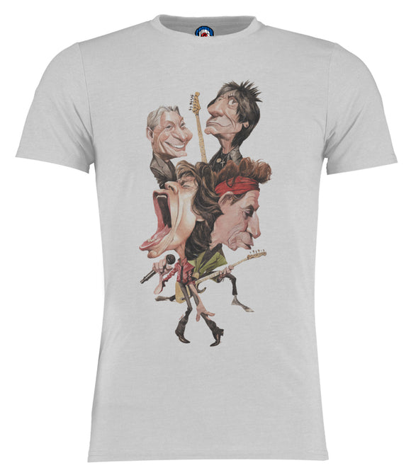 The Rolling Stones Mick Jagger Cartoon Caricature T-Shirt