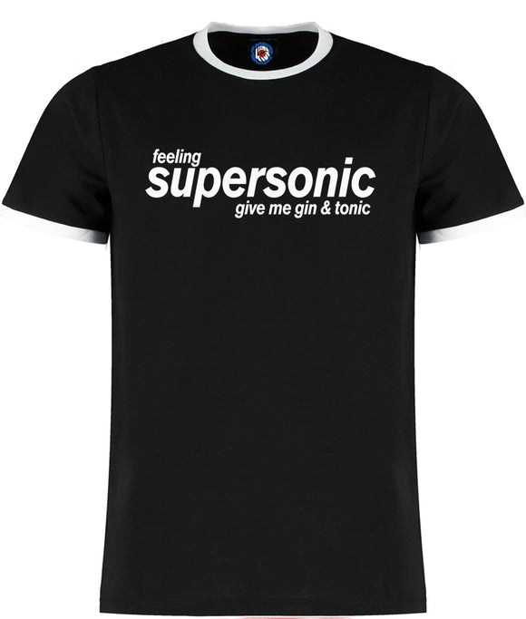 Feeling Supersonic Gin And Tonic Oasis Brit Pop Quality Ringer T-Shirt - 5 Colours