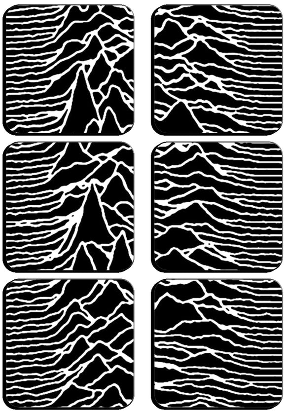 6 x Unknown Pleasures Square Cup Coasters