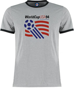 World Cup USA 94 1994 Football Soccer Retro Vintage Ringer T-Shirt